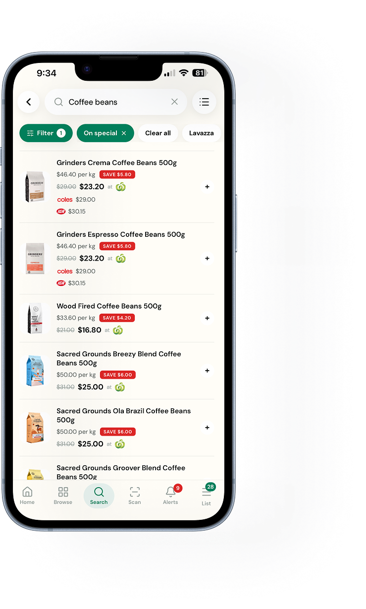 Any grocery price. Quick & easy.