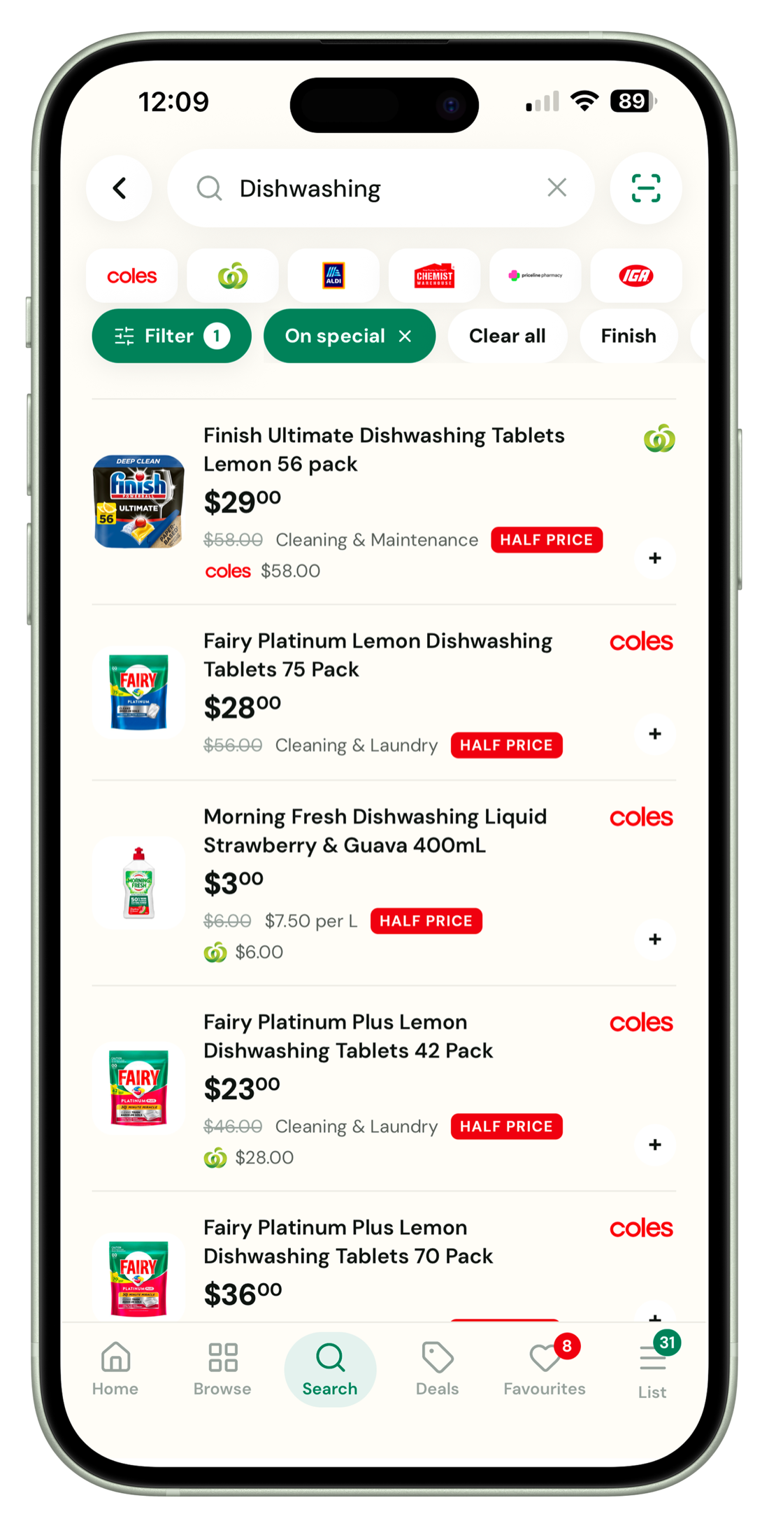 Any grocery price. Quick & easy.